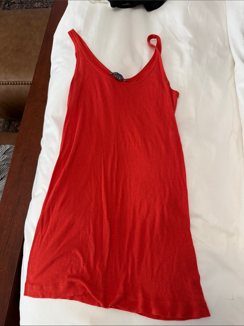 Vince Red Ribbed Camisole Tank